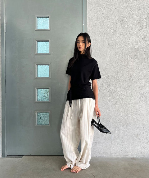Mock Neck Short Sleeve Knit — gallery 555