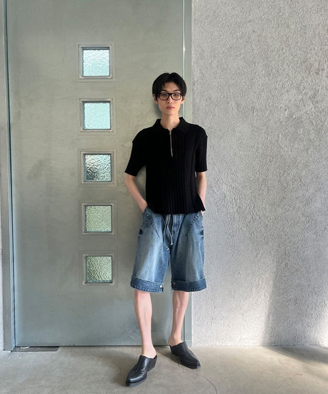 Double Collar Half-Zip Knit — gallery 605