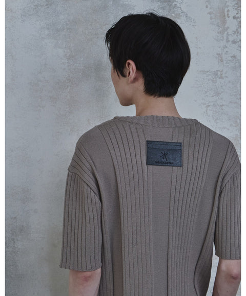 Fold-In Collar V-Neck Knit — detail 648