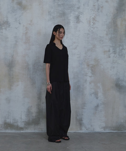 Fold-In Collar V-Neck Knit — gallery 656