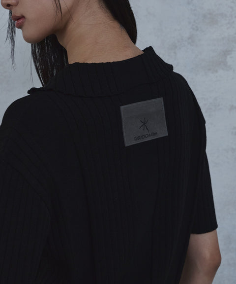 Fold-In Collar V-Neck Knit — gallery 662