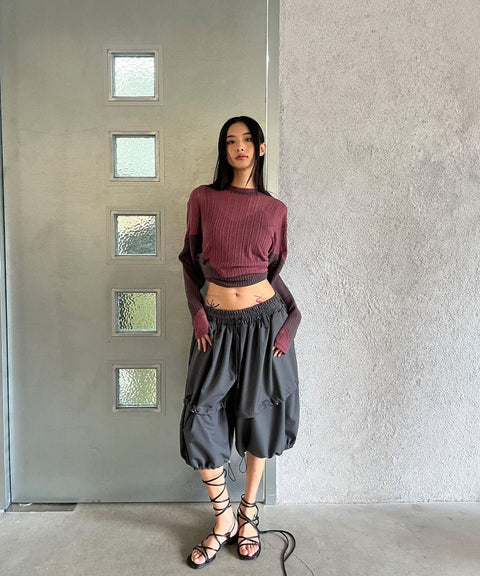 Waved Panel Long Sleeve T-Shirt — gallery 685
