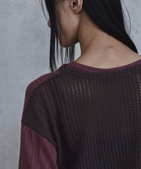 Waved Panel Long Sleeve T-Shirt — gallery 690