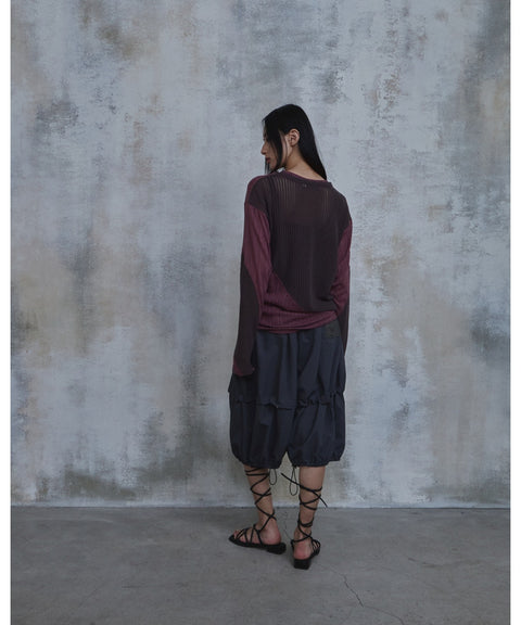 Waved Panel Long Sleeve T-Shirt — detail 697