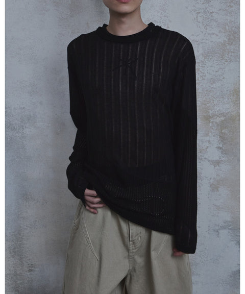Waved Panel Long Sleeve T-Shirt — detail 721