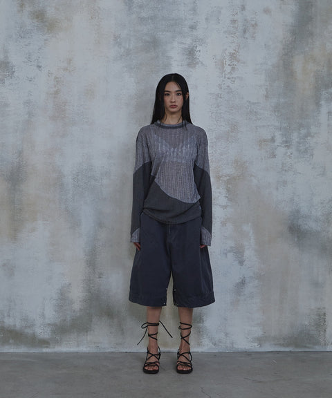 Waved Panel Long Sleeve T-Shirt — gallery 727