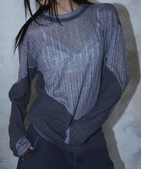 Waved Panel Long Sleeve T-Shirt — gallery 732