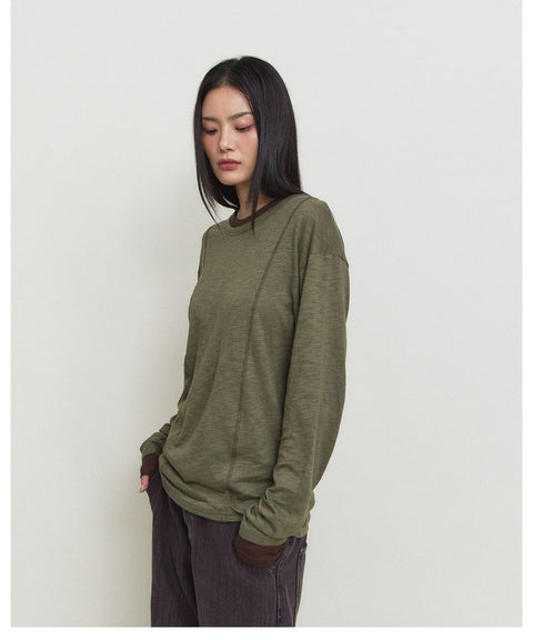 Double Layer Modal Long Sleeve T-Shirt — gallery 744