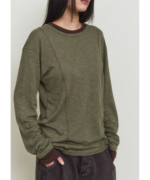 Double Layer Modal Long Sleeve T-Shirt — detail 747