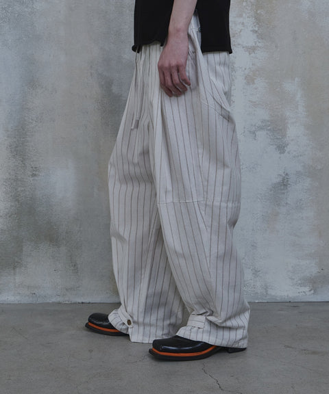 Linen Stripe Edge Pleat Trousers — gallery 790