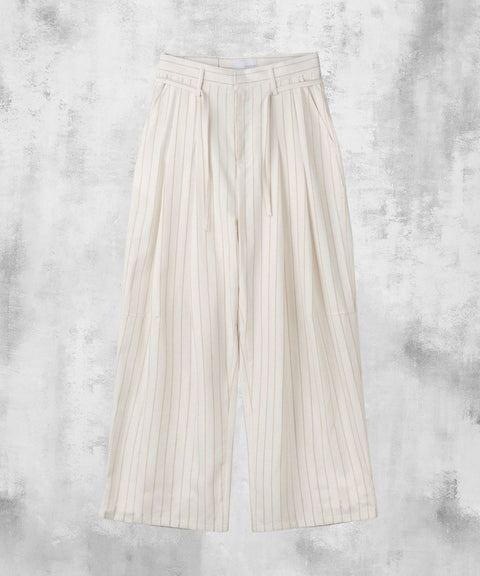 Linen Stripe Edge Pleat Trousers — gallery 792