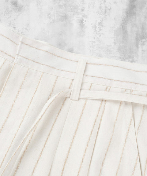 Linen Stripe Edge Pleat Trousers — gallery 794