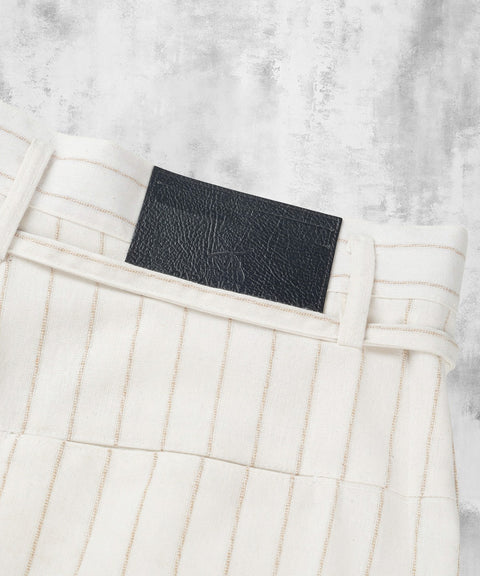 Linen Stripe Edge Pleat Trousers — gallery 795