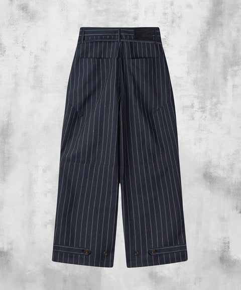 Linen Stripe Edge Pleat Trousers — gallery 840