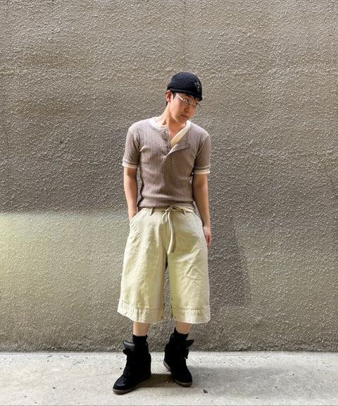 Triangle Bermuda Cotton Shorts — snap 1010