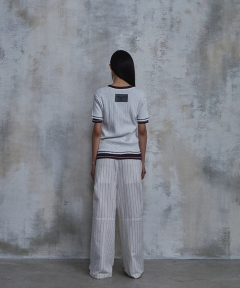 Slub Layered Henley Knit Top — gallery 1042