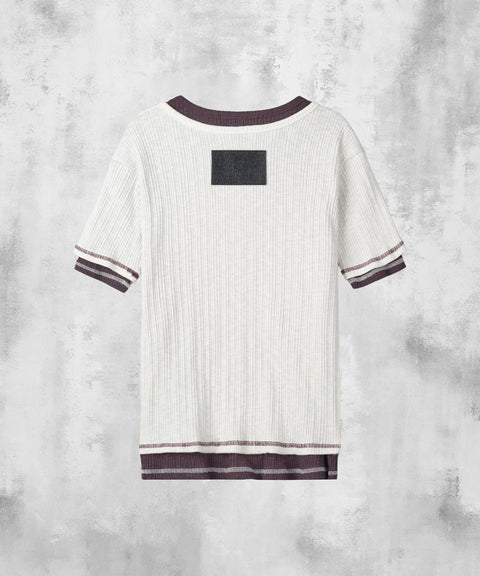 Slub Layered Henley Knit Top — gallery 1048