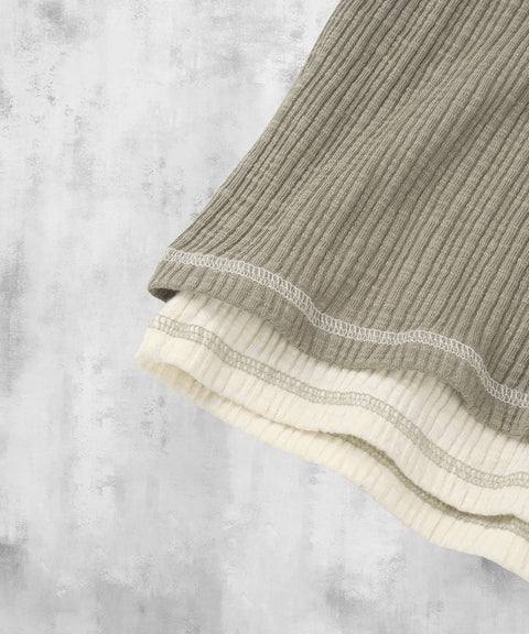 Slub Layered Henley Knit Top — gallery 1103