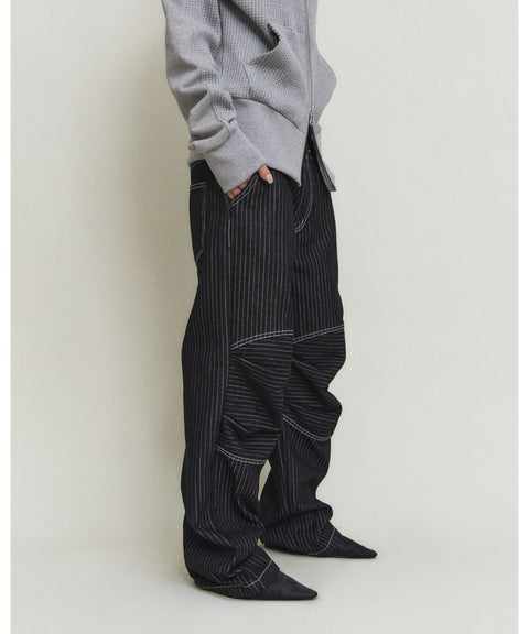Denim Stripe Double Knee Pants — gallery 1113