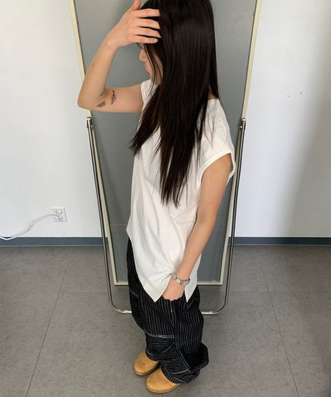 Denim Stripe Double Knee Pants — snap 1125