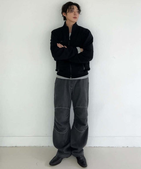 Dyed Herringbone Double Knee Pants — gallery 1131
