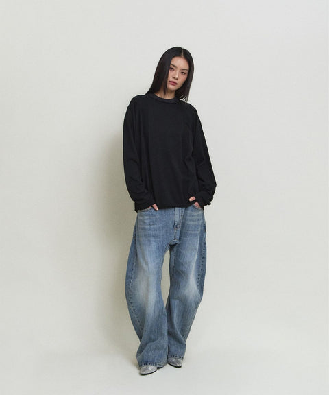 Bamboo Roll-Up Boat Neck Knit — gallery 1267