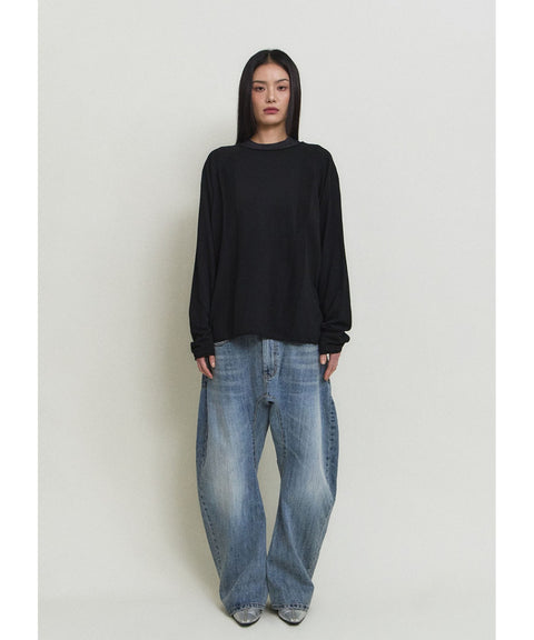 Bamboo Roll-Up Boat Neck Knit — detail 1280