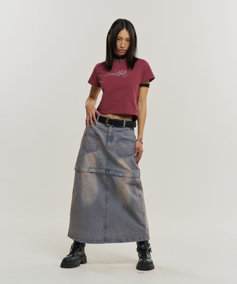 Cubic Heartfelt Cropped Short Sleeve T-Shirt