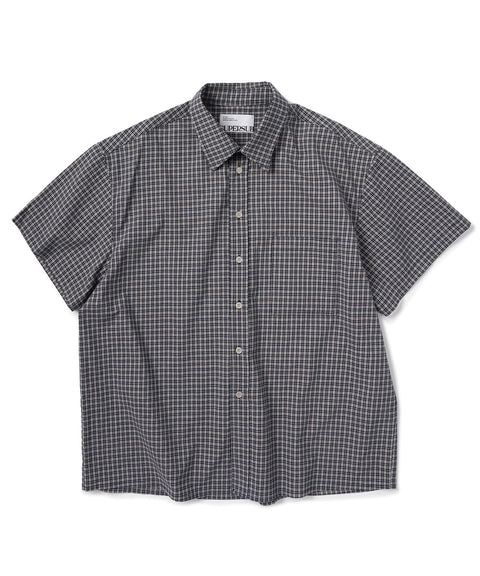Unisex Cropped Check Short Sleeve Shirt