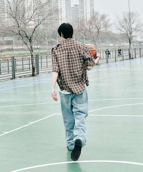 Relaxed Fit Check Short Sleeve Shirt