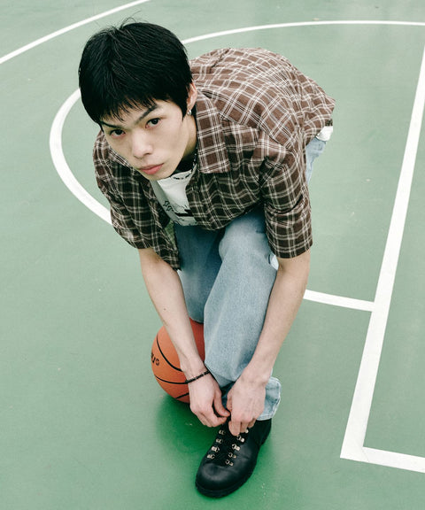Relaxed Fit Check Short Sleeve Shirt