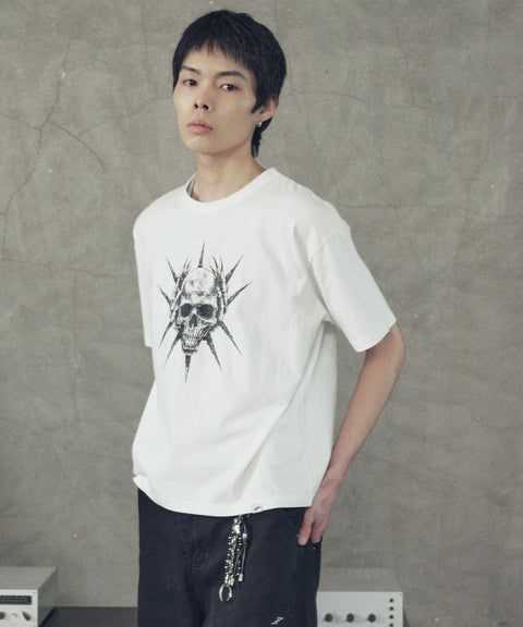 Spike Skull Cropped Short Sleeve T-Shirt