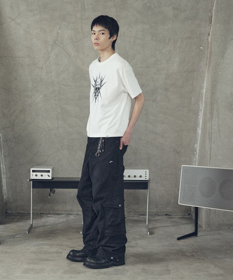 Spike Skull Cropped Short Sleeve T-Shirt
