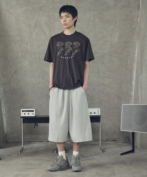 Curved Wide Bermuda Shorts