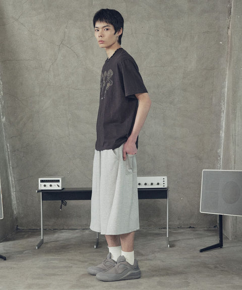 Curved Wide Bermuda Shorts
