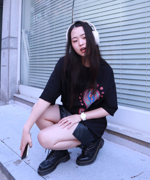 PAISLEY PRT. CUT-OUT 1/2 TEE - Styling