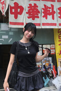 V-Neck Layered Stud Slim T-Shirt
