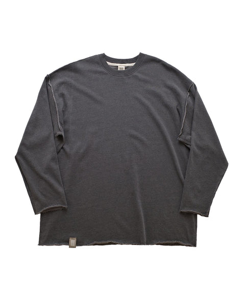 VINTAGE P. DYEING CUT-OUT BOX TEE - Charcoal