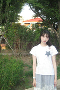 Check Two Star Applique T-Shirt