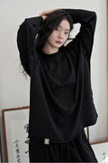 VINTAGE P. DYEING CUT-OUT BOX TEE - Black