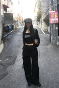 Star Check Contrast Stud Cargo Pants