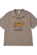 MU-WI PIN-KNIT 1/2 COLLAR-TEE - Beige
