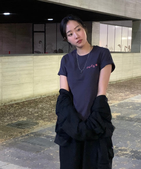Flower Symbol Logo Cropped T-Shirt