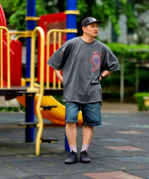 PAISLEY PRT. CUT-OUT 1/2 TEE - Styling