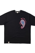PAISLEY PRT. CUT-OUT 1/2 TEE - Black