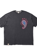 PAISLEY PRT. CUT-OUT 1/2 TEE - Charcoal