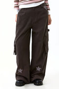 Star Check Contrast Stud Cargo Pants