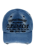 Lettering Logo Denim Baseball Cap
