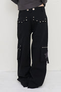 Square Stud Eyelet Cargo Pants