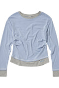 Contrast Stripe Pintuck Long Sleeve T-Shirt